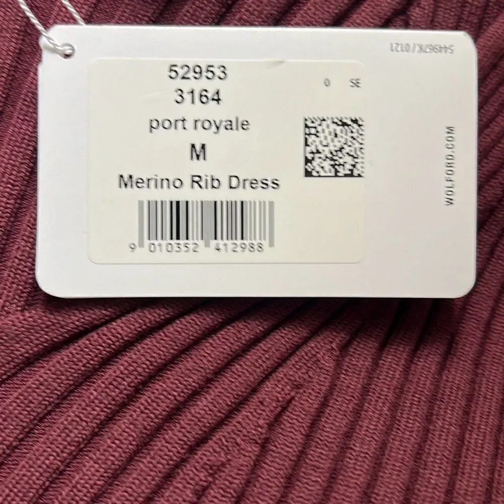 Wolford Merino Wool Rib Dress Burgundy NWT M - Picture 12 of 13